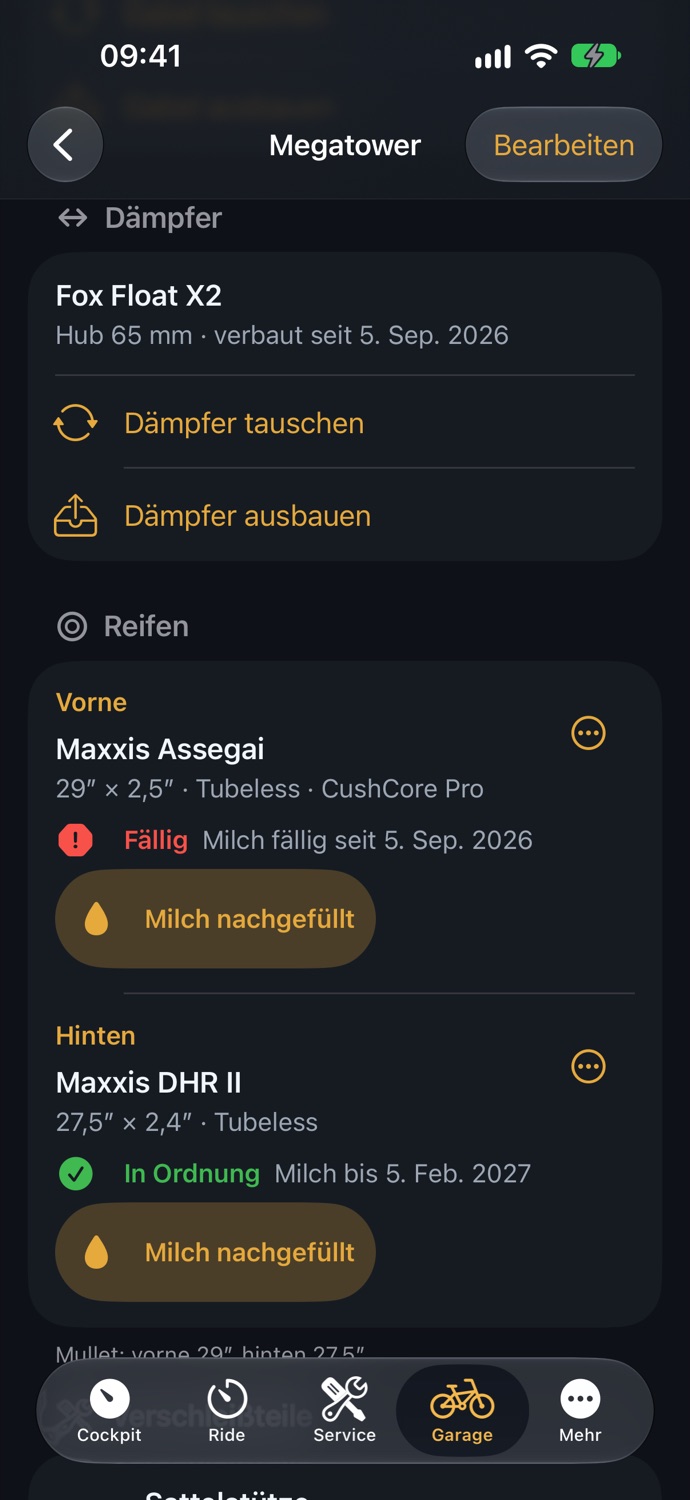 Reifen vorne und hinten, Mullet und Tubeless-Milch